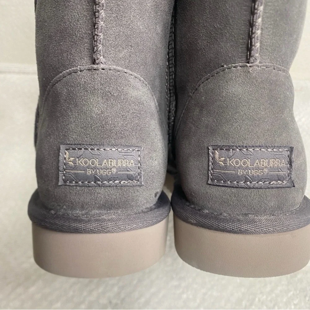 NWOT New Womens Koolaburra by UGG Gray Suede Shearling Lined Boots Size 8 Casual